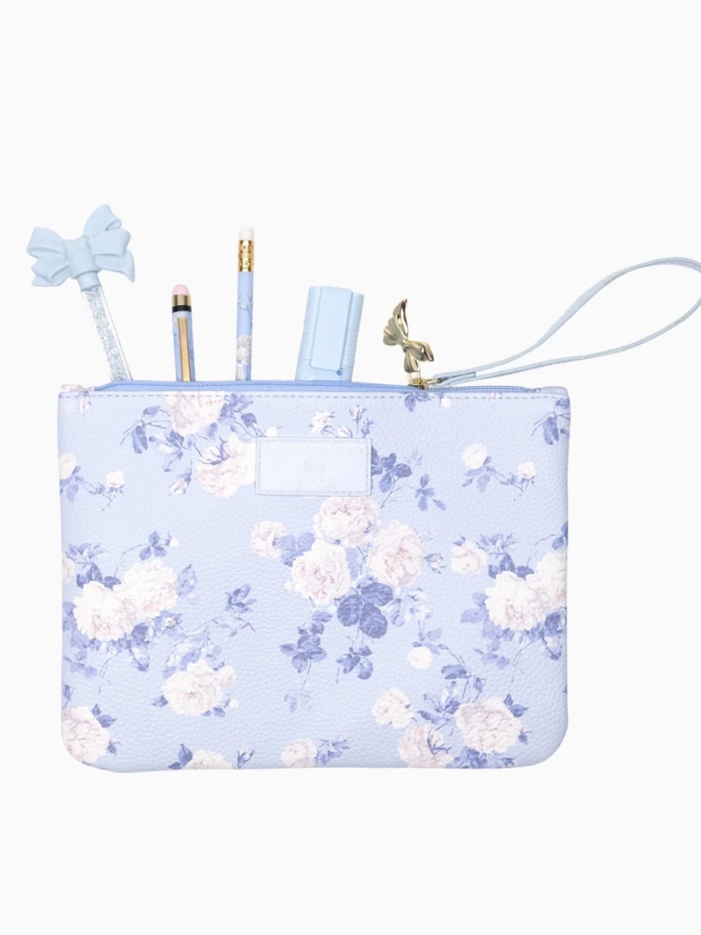 LoveShackFancy Everblooming Rosettes Vegan Leather Accessory Pouch